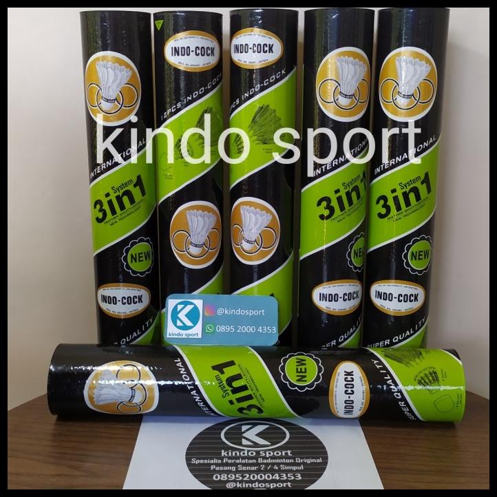 Shuttlecock Indocock Hijau 3 In 1 Kok Badminton Indo Cock 3 In1 Ori