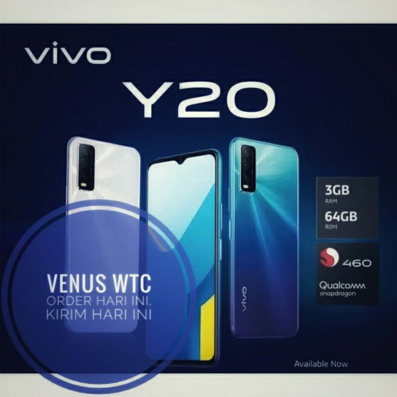 Vivo Y20 3/64 garansi resmi vivo indonesia | Shopee Indonesia