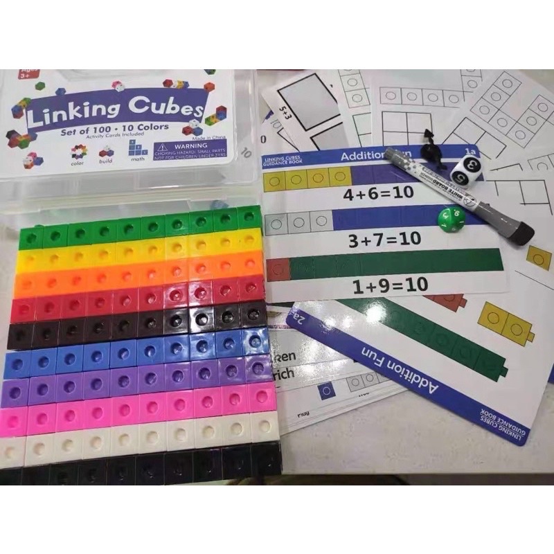 math link cube learning set mainan edukasi anak