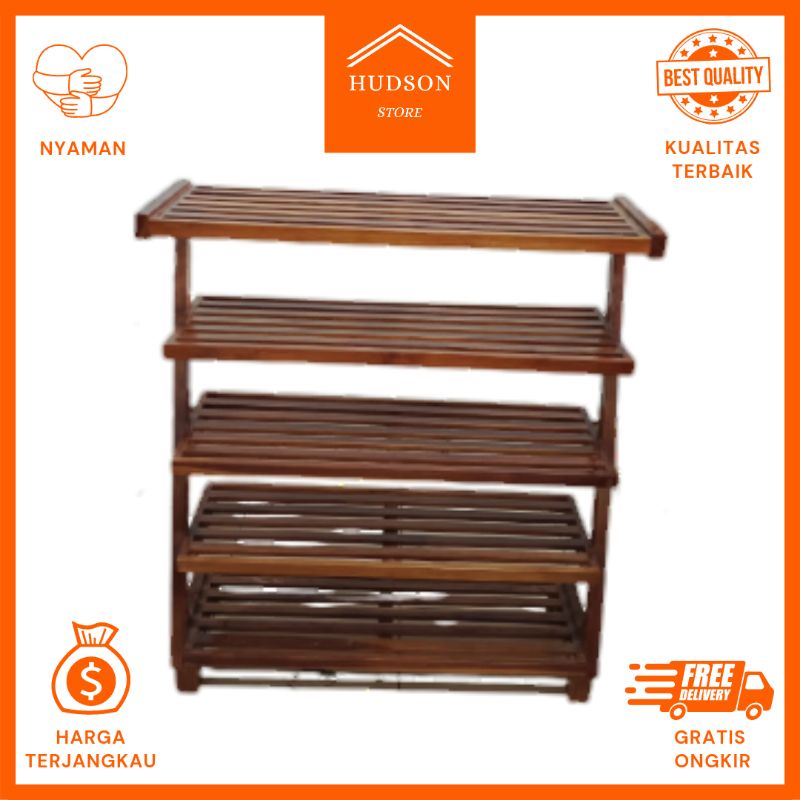 Rak Sepatu 5 Susun Kayu Jati