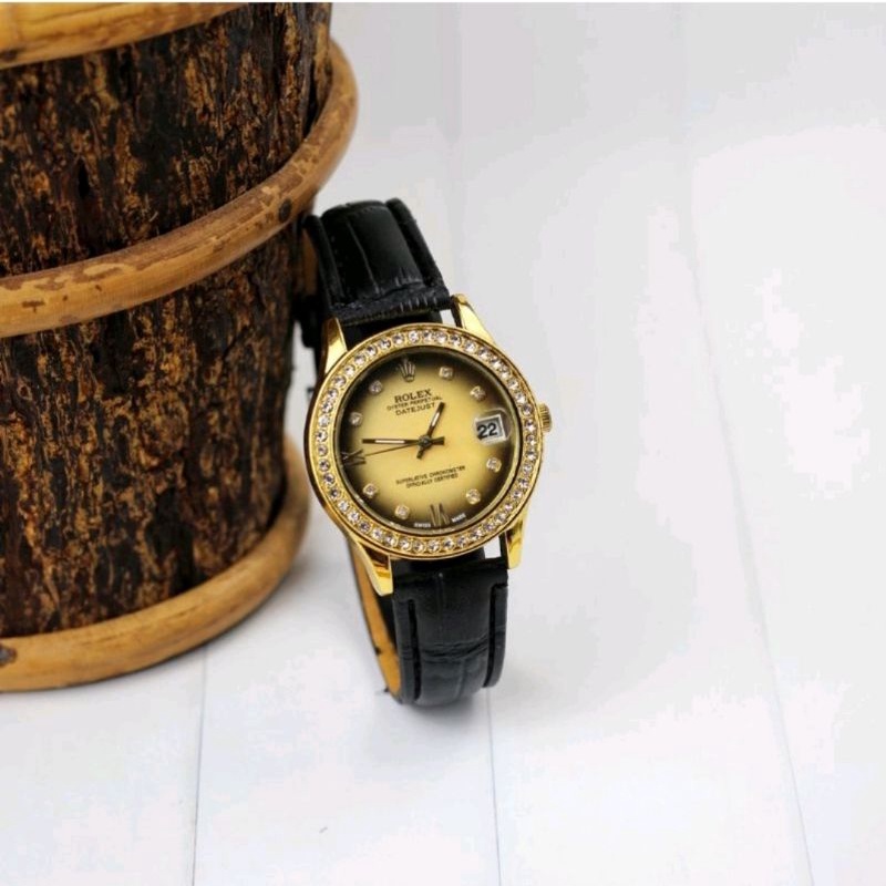 jam tangan wanita rolex oyster datejust kulit