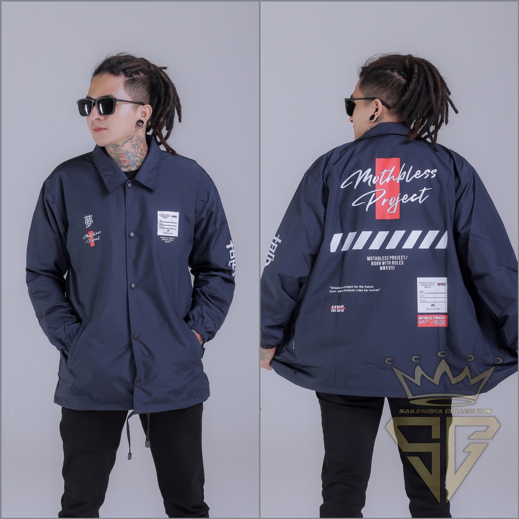 JAKET PRIA - JAKET COACH SALVIO HEXIA - JAKET WINDBREAKER - JAKET PARASUT-Project Navy