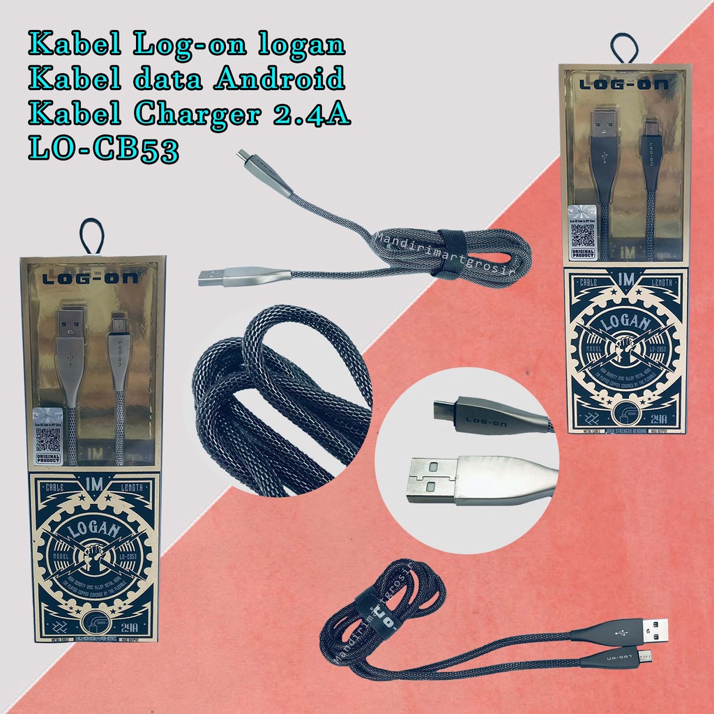 Kabel Log-on logan * Kabel data Android * Kabel Charger * 2.4A * LO-CB53