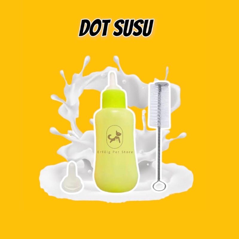 BOTOL DOT SUSU KUCING ANJING KELINCI HAMSTER | 100ml Dot Botol Hewan | Dot + Sikat |