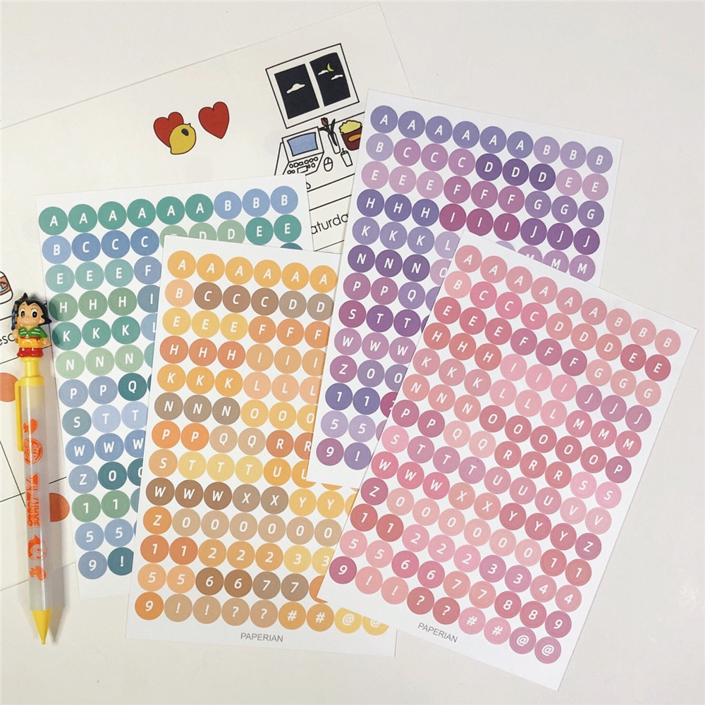 【TERSEDIA &amp; COD】4pcs Stiker Label Jadwal Harian Bentuk Bulat Untuk Dekorasi Scrapbook Diy