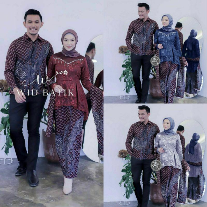 BATIK COUPLE SONGKET PALEMBANG • BAJU COUPLE LAMARAN MODERN COUPLE KONDANGAN • KEBAYA BRUKAT KATUN P
