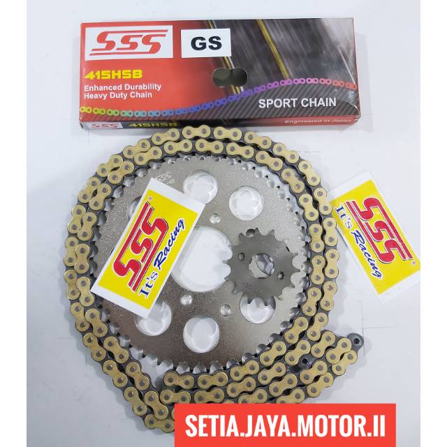Gear sss 415 tips satria fu old satria fu new smash  rantai sss full set 415