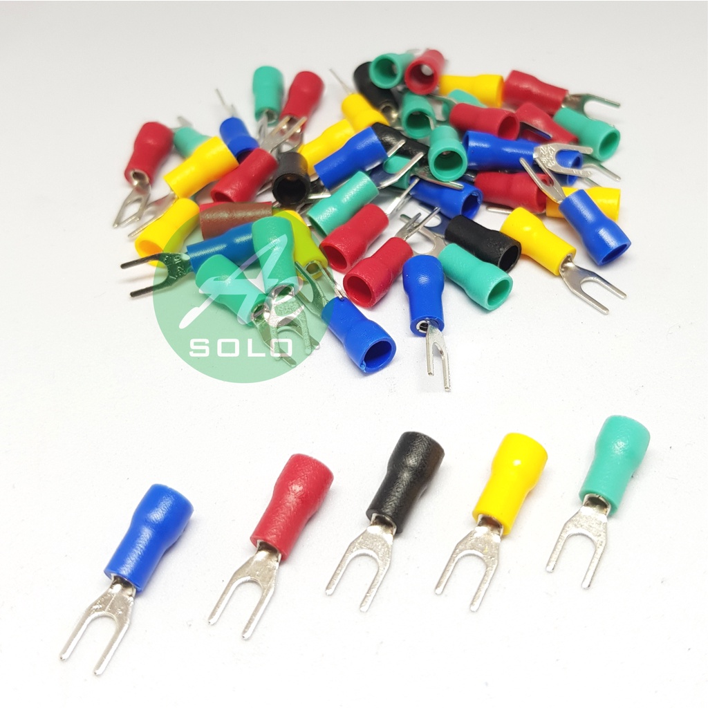 Kabel Skun Garpu 1.5mm 2.5mm Warna Warni Skun Garpu 1.25-3 2-4