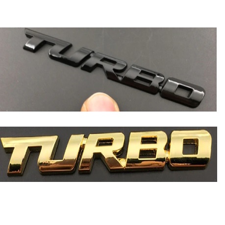 Emblem Mobil 3D Logo Turbo Sticker Aluminium