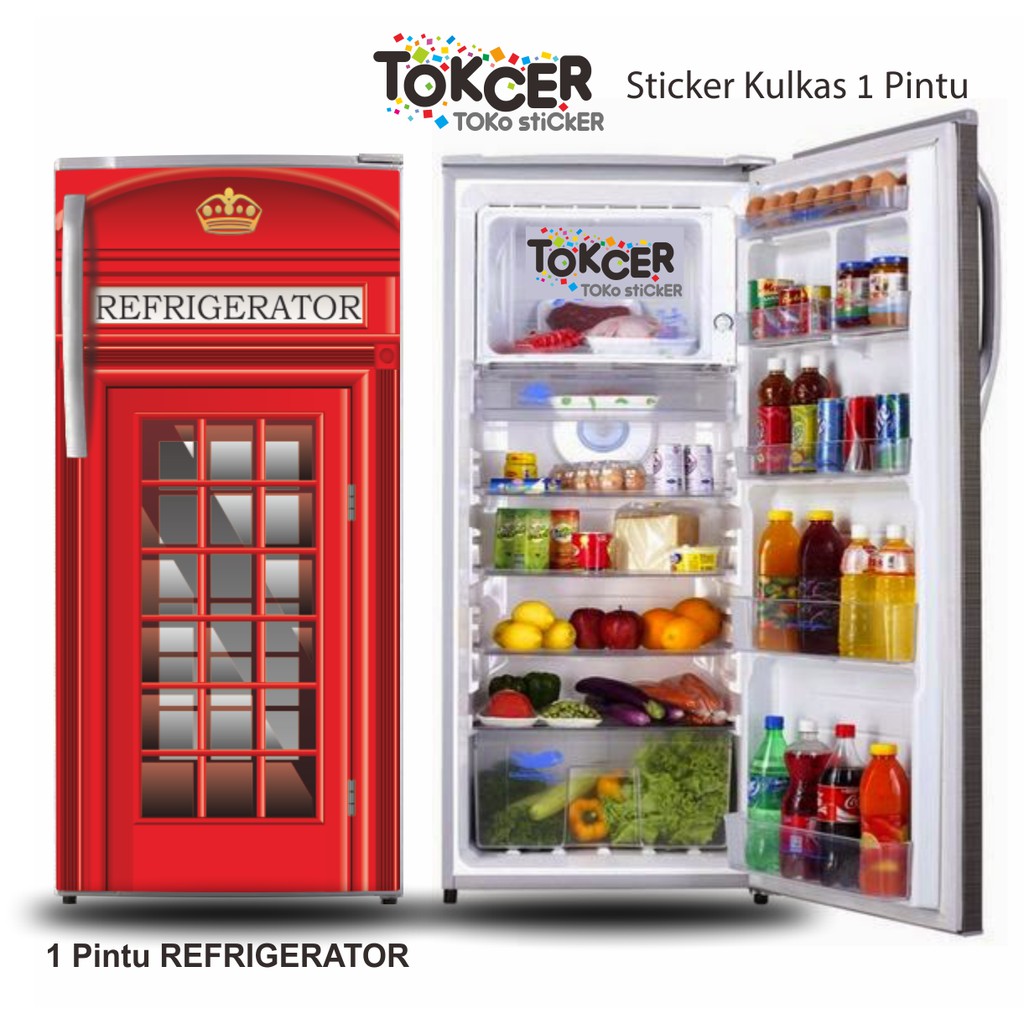 Sticker Kulkas 1 Pintu dan 2 Pintu RED BOX LONDON