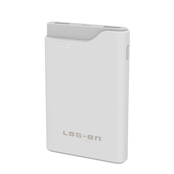 LOG ON POWERBANK 5000 MAH POWER MI 695L 2 USB (INCLUDE CABLE) Garansi 1 tahun Internasional PB Real Kapasitas