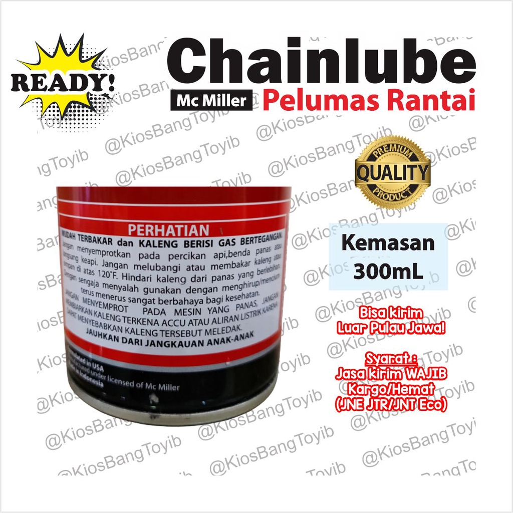 Chainlube Chain Lube Oli Rantai Pelumas Rantai 300mL Japan Quality &quot;ISHIMA&quot;