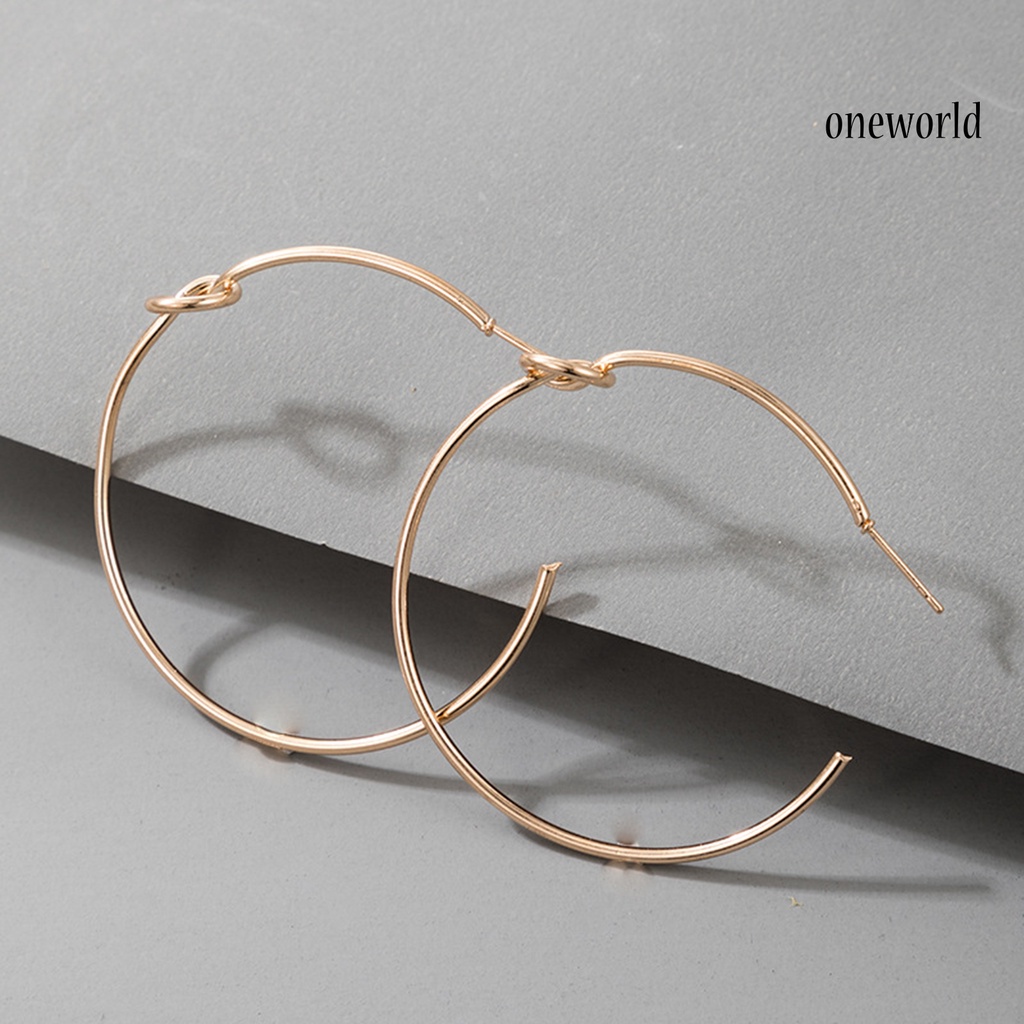 OW# Simple Earrings Hoop Geometry Big Circle Oversized Metal Hoop Earrings for Daily Wear