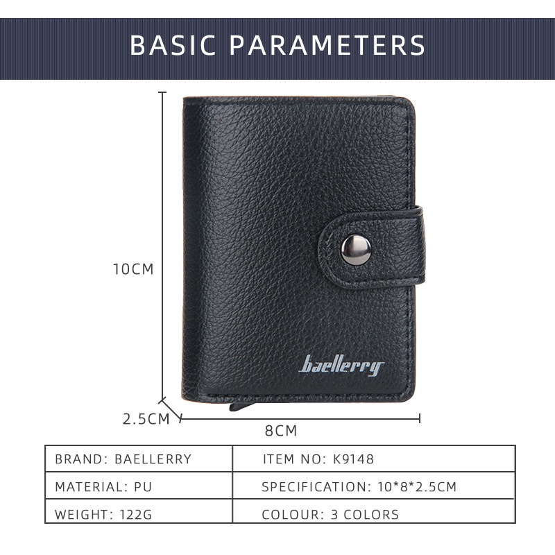 BAELLERRY K9148 Dompet Kartu Pria Kulit Card Wallet WK-SBY