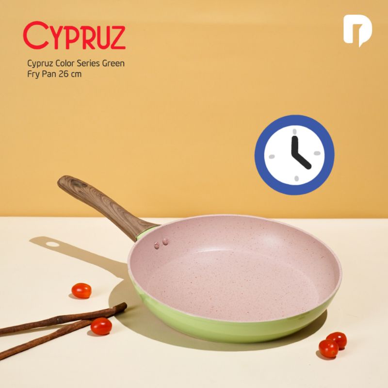 Cypruz Fry Pan -Wajan Penggorengan - Penggorengan - Wajan Anti Lengket Diameter 26 Cm Warna Hijau