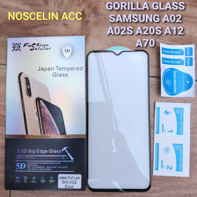 Gorilla Glass Samsung A02 A02s A20s A12 A70 Full Screen | Full Lem Pinggir | Murah dan Berkualitas