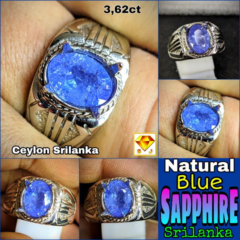 NATURAL BLUE SAPPHIRE 3,6CT CEYLON SRILANKA MEMO Bkn Sapphire Yellow Star Ruby Burma Topaz Zamrud Colombia