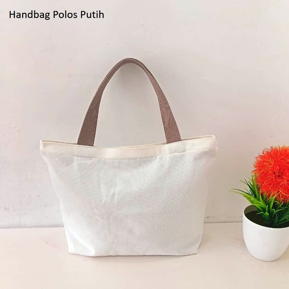 HANDBAG TAS JINJING KANVAS POLOS WARNA PUTIH RIENS COLLECTIONS