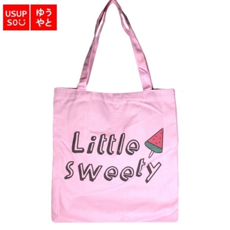 USS Little Sweety Tote Bag Pink Tas Shopping / Totebag Usupso