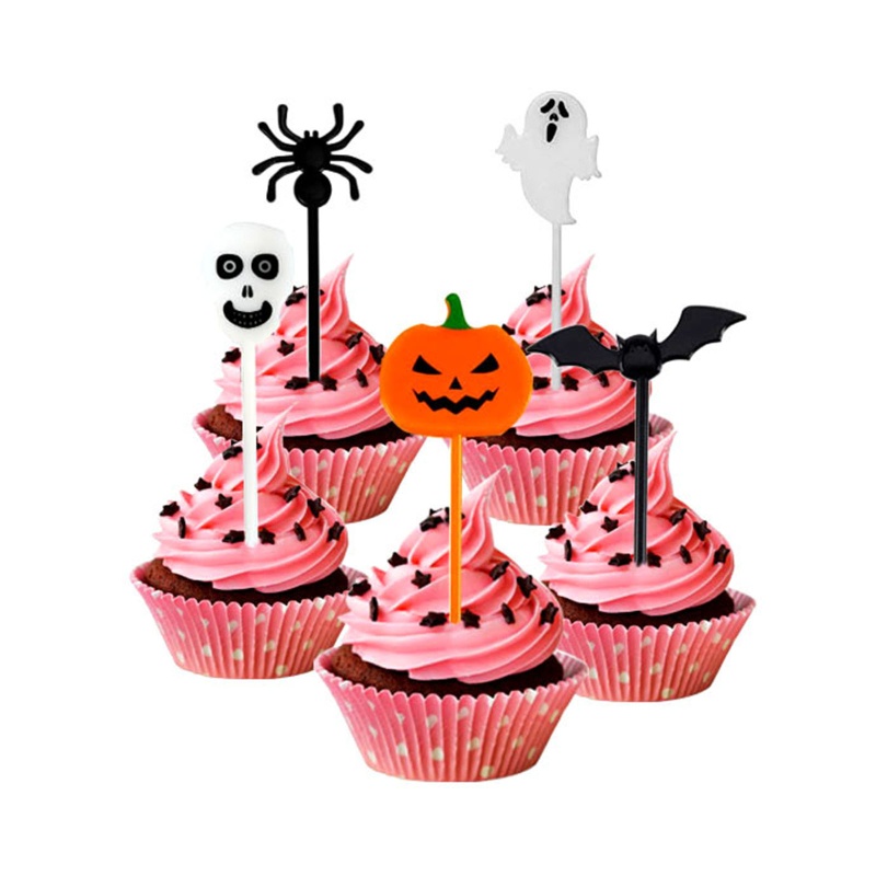 Zzz 10pcs / Set Tusuk Gigi Buah / Makanan Tema Halloween Bahan Plastik