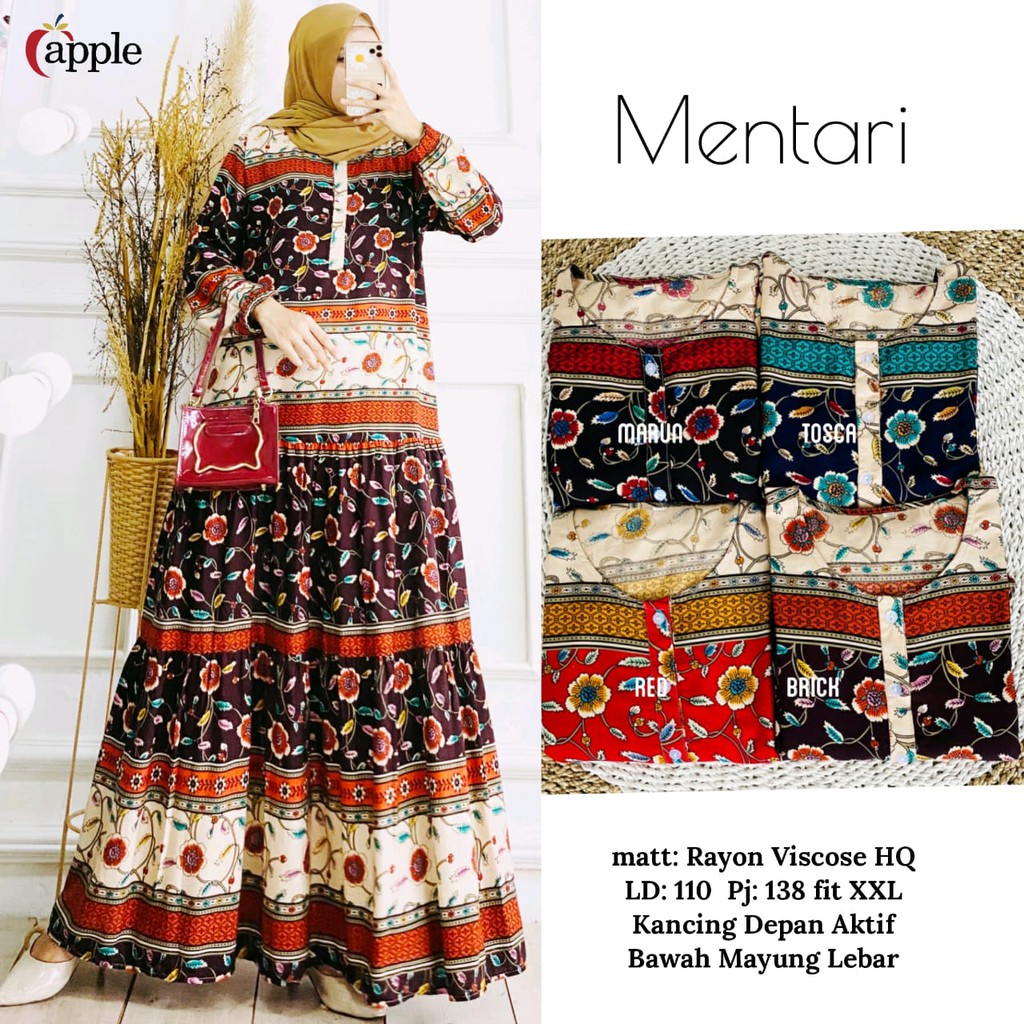 Gamis Rayon Viscose Jumbo - Gamis Maxy  Motif