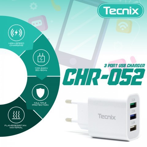 TECNIX CHARGER 3.1A CHR-052 3 Output