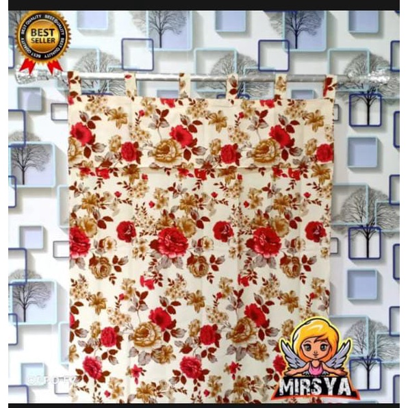 gorden pintu kamar tidur shaby cream 75x200 cm