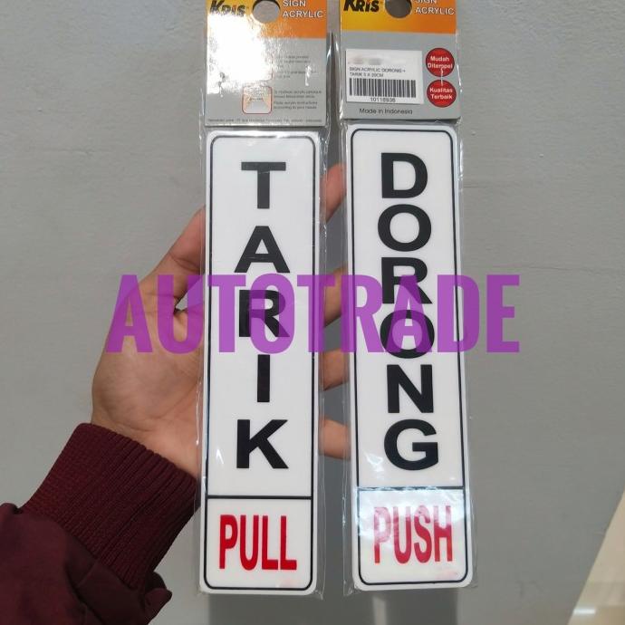 

KRIS SIGN ACRYLIC LABEL STICKER ANODIZED STIKER DORONG DAN TARIK