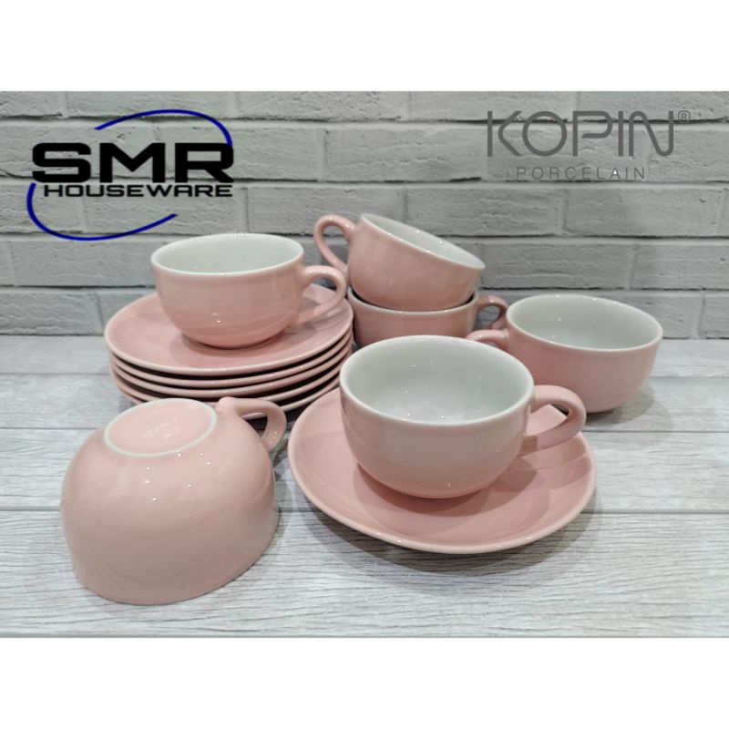 BRESCIA COFFEE CUP | CAPPUCINO CUP PORCELAIN | CANGKIR KOPI SUSU KOPIN - PINK