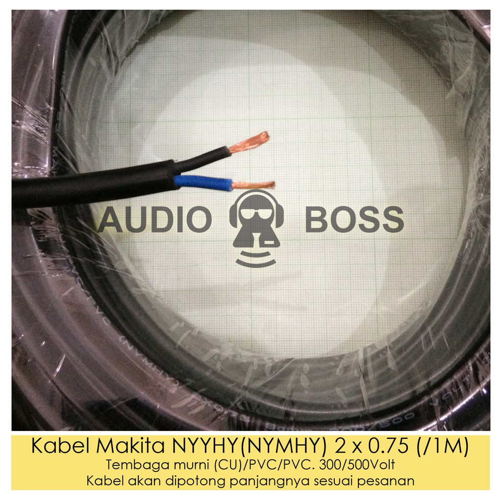 Kabel Elektronik Makita NYYHY - NYMHY 2 X 0.75 Sqmm Kabel Makita NYYHY - NYMHY Per 1 Meter 2x0,75