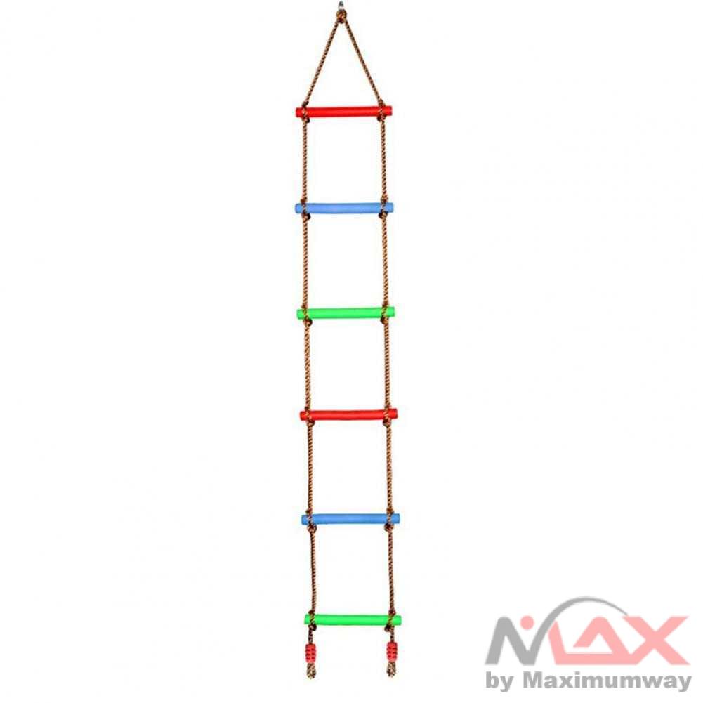 Mainan Anak TK tangga Outdoor olahraga ayunan tali Mainan Anak Tangga Gym &amp; Playmats COOLPLAY Mainan Panjat Tangga Anak Climbing Ladder Playground Children's Fitness Toy Wooden Rope Ladder 6 Rungs Climbing Game Toy Kids Outdoor Training Activity Safe