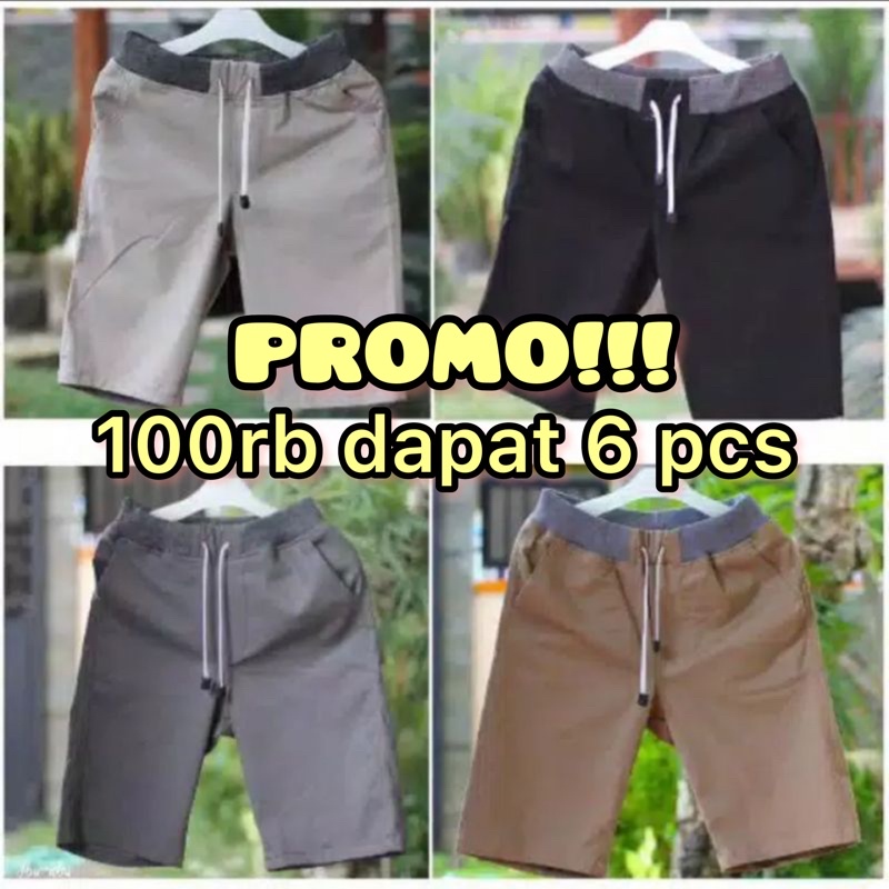 CELANA CHINO PENDEK PRIA MICK PINGGANG KARET RIP KATUN TWILL SURFING DEWASA CELANA CHINOS