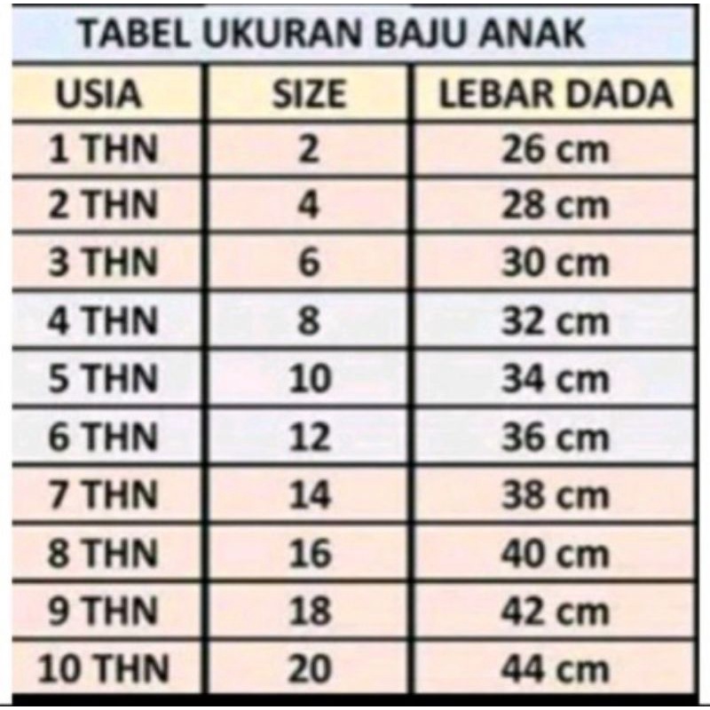 stelan chinphu lengkong jaya anak cewek usia 1 sampai 10 tahun