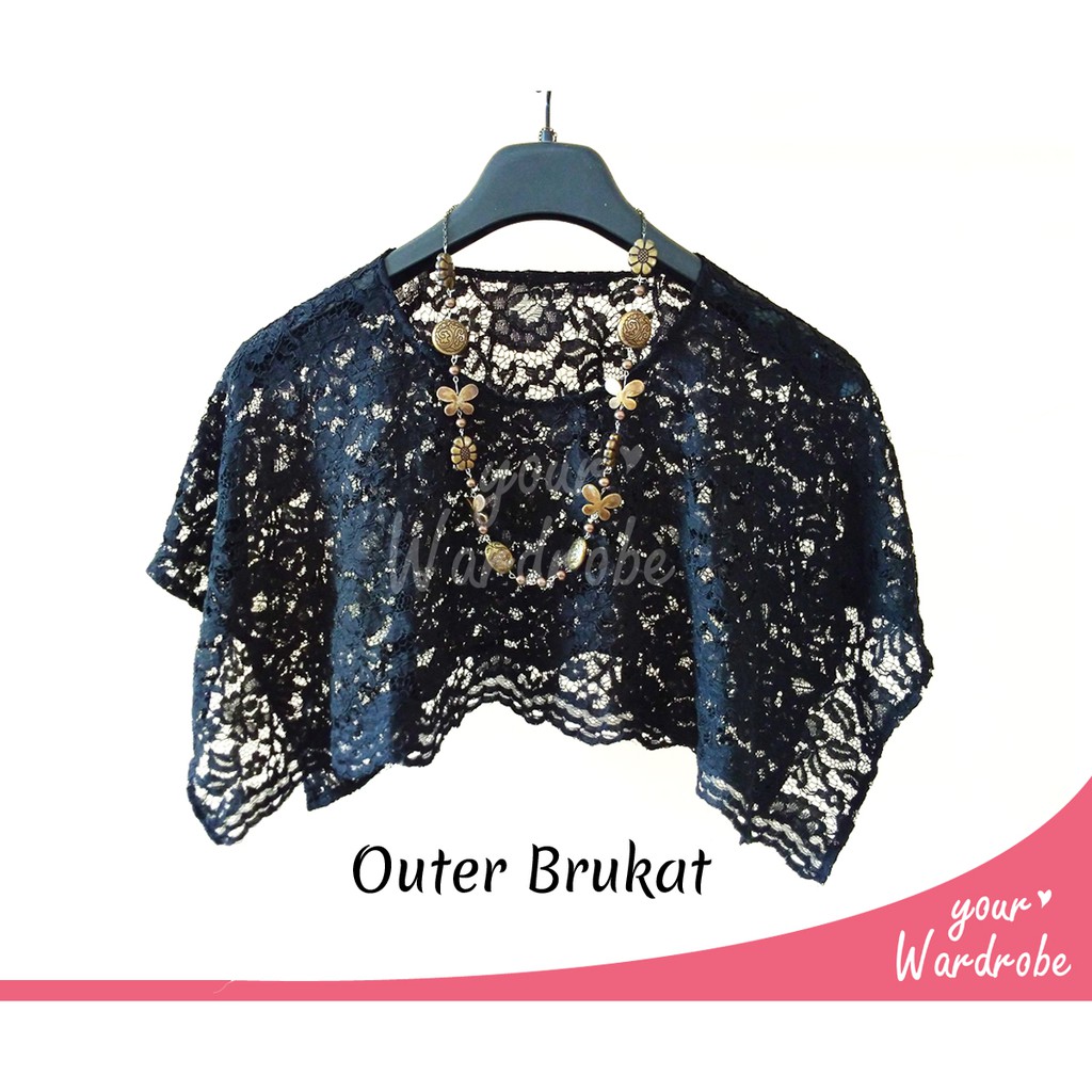 Jual Outer Brukat | Brokat Hitam | Cape Brukat | Rompi | Pakaian Grosir
