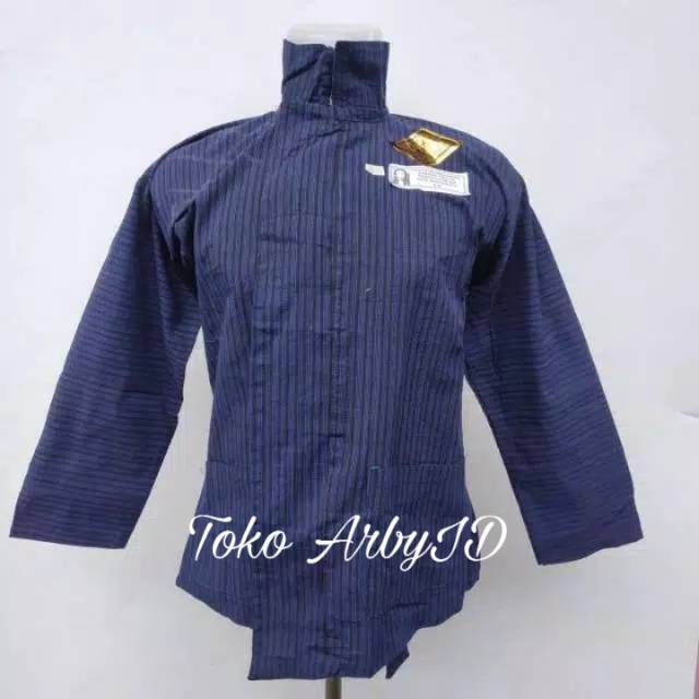 Baju Lurik Jawa / Baju lurik biru / baju tradisional jawa/Baju Surjan Lurik Dewasa