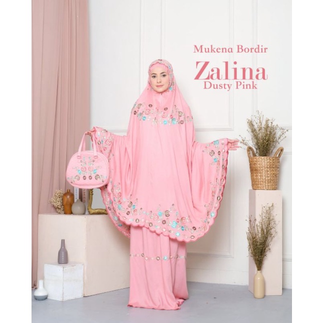 Mukena Dewasa Bordir Ori Timbul Jumbo Zalina Premium