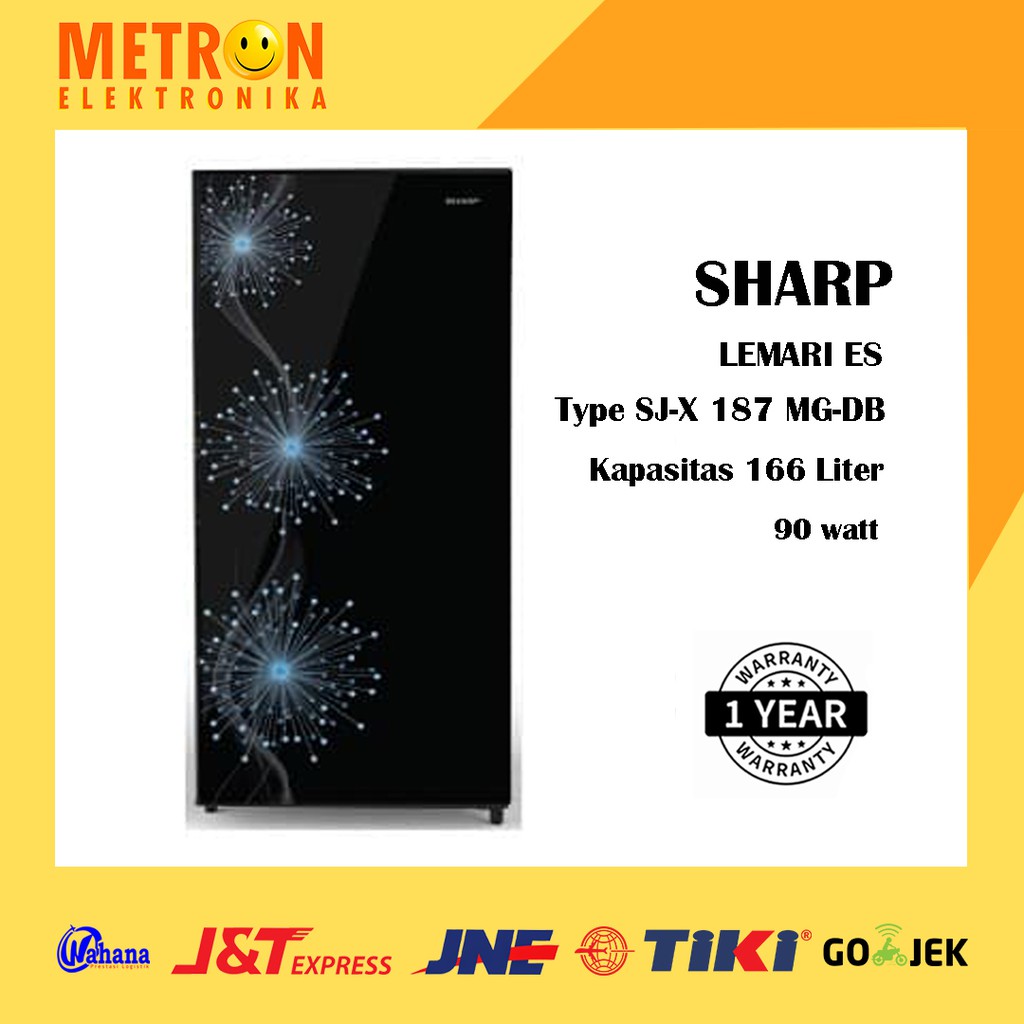 SHARP SJ X 187 MG DB / DANDELION BLUE KULKAS LEMARI ES 1 PINTU 166 LITER / SJX187MGDB