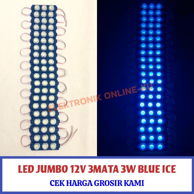 LAMPU LED JUMBO 12V 3MATA 3W BLUE ICE