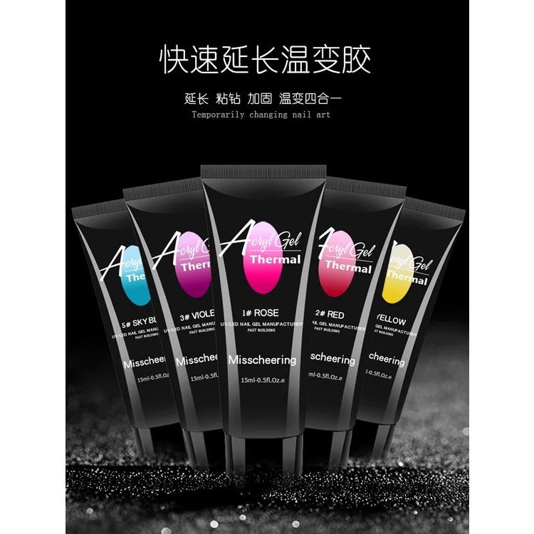 Pretty ACRYL POLYGEL NAIL Art WARM CRYSTAL Extension 15ML NAIL ART Different temperature display colour
