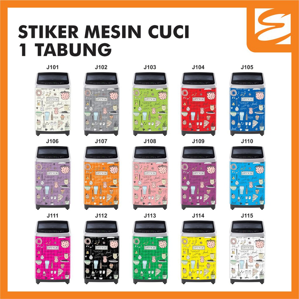 Stiker mesin cuci 1 tabung (70cm x 85cm) - Kitchen (Sticker mesin cuci