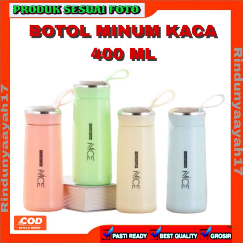 [RA] BOTOL MINUM KACA NICE IMPORT BELING TERMOS 400ML 400 ML