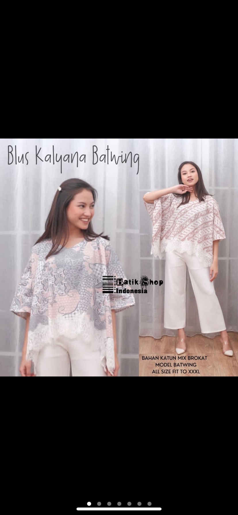 Kalyana Batwing Blus Atasan Wanita #2 Soft Renda Batik Kondangan Casual Kekinian