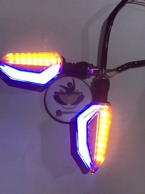 sen led 2warna variasi byson vixion mx king aerox cb cbr mega pro vario new tiger rx king dll