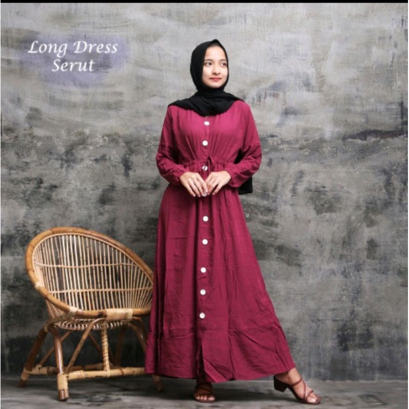 Gamis Pekalongan Gamis Rayon Polos Baju Muslim Tali Serut Gamis Dewasa All Size