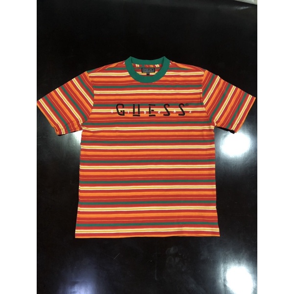 Kaos Guess x J Balvin “Vibras” Orange Striped T Shirt