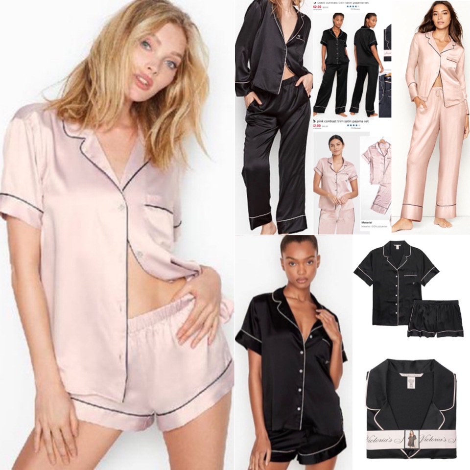 JUAL TIDAK SET Vs victoria secret pajamas satin set baju tidur