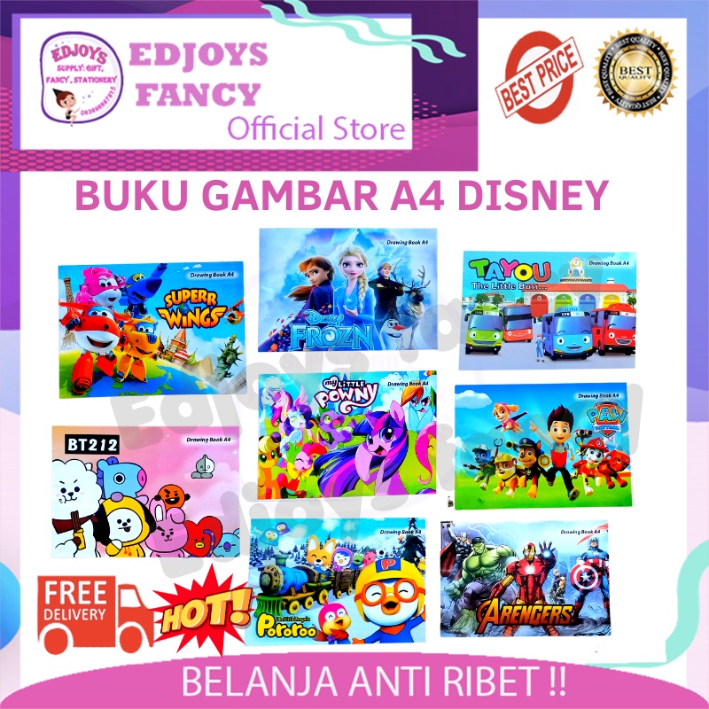 

BUKU GAMBAR A4 KARAKTER LITTLE PONY TAYO AVENGERS FROZEN PAW PATROL