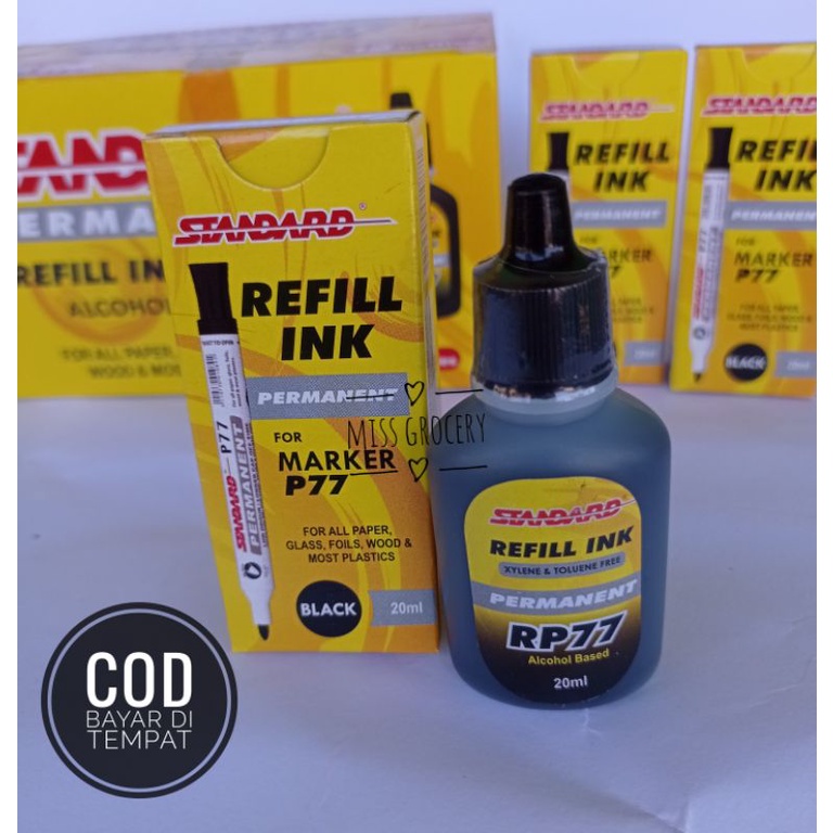 Refill Isi Tinta Spidol Warna Hitam Permanen Whiteboard Standard Murah Grosir