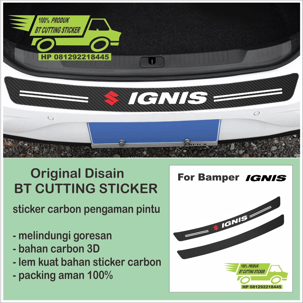 BT sticker carbon 3D sticker bemper suzuki ignis sticker pengaman mobil ignis sticker carbon suzuki 
