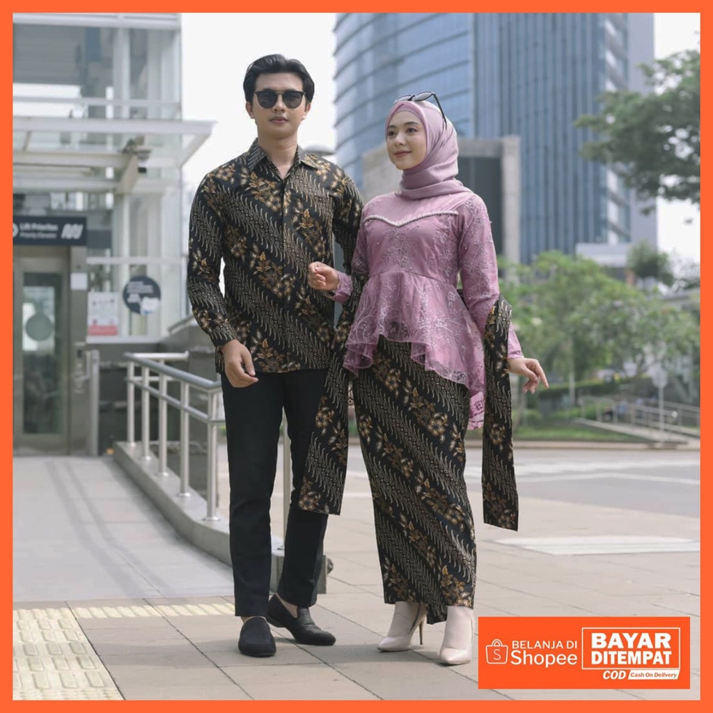 SOLO BATIK TERMURAH - COUPLE KEBAYA BATIK KONDANGAN TUNANGAN WISUDA LAMARAN / SET COUPLE KEBAYA BRUKAT TILLE MUTIARA PREMIUM BEST SELLER